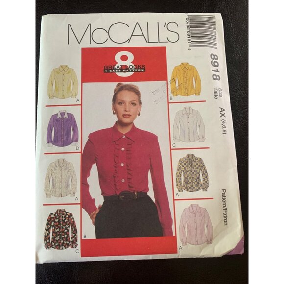 McCall's Misses Shirt Sewing Pattern Sz 4 - 6 8918 - Uncut - Picture 10 of 10
